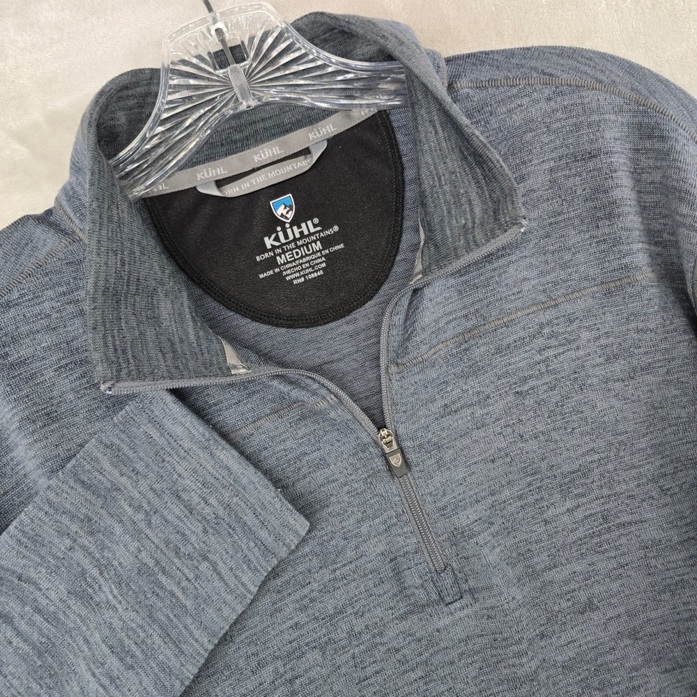 KUHL Quarter Zip Pullover Mens Medium Gray Heathered Performance Fleece Sweater